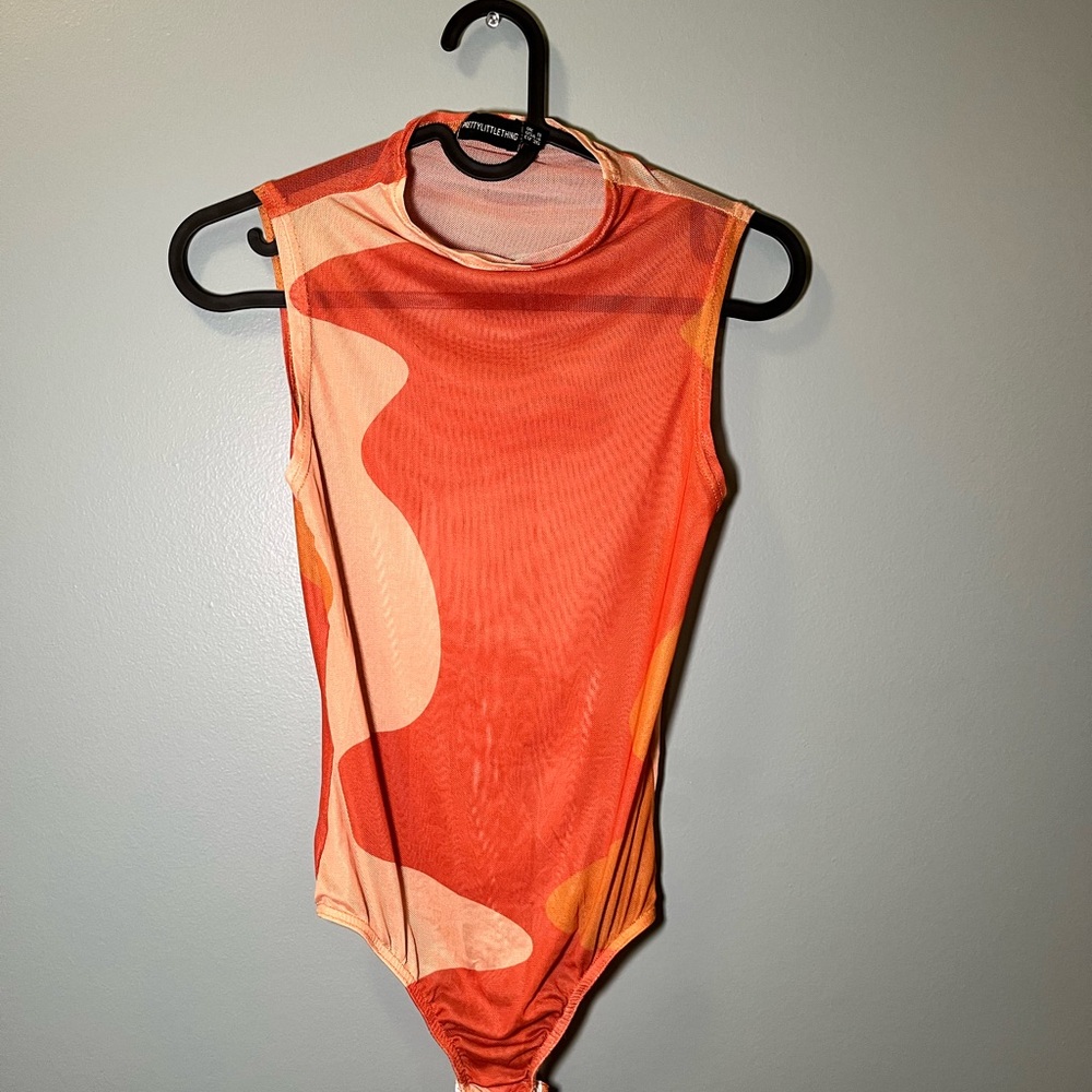orange marbled bodysuit